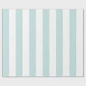 Papier Cadeau Larges rayures sarcelle clair et blanc (Plat)