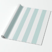 Papier Cadeau Larges rayures sarcelle clair et blanc (Déroulé)