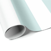 Papier Cadeau Larges rayures sarcelle clair et blanc (Coin rond)