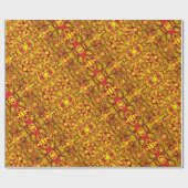 Papier Cadeau L'art abstrait jaune ressemble à un tissu sari tri (Plat)