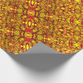 Papier Cadeau L'art abstrait jaune ressemble à un tissu sari tri (Coin)