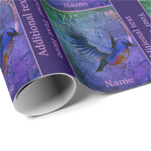 Papier Cadeau L'art animal Bluebird personnalisé