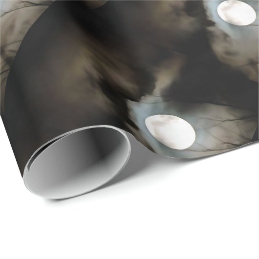 Papier Cadeau L'art céleste de la lune d'hiver (Coin rond)