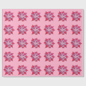 Papier Cadeau L'art floral rose et violet (Plat)