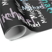 Papier Cadeau L'art moderne ajoutent le nom (Coin rond)