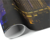 Papier Cadeau Las Vegas la nuit Skyline (Coin rond)