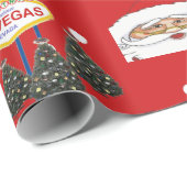 Papier Cadeau Las Vegas Santas Joyeux papier d'enveloppement de  (Coin rond)