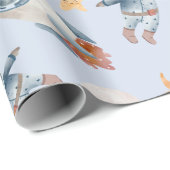 Papier Cadeau L'astronaute spatial Animaux Papier d'enveloppemen (Coin rond)