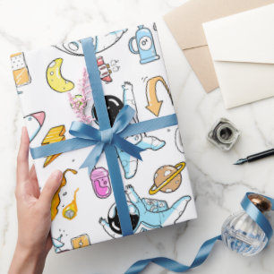 Papier Cadeau L'astronaute spatiale Baby Boy