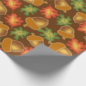 Papier Cadeau L'atmosphère brillante d'automne avec des glands (Coin)