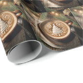 Papier Cadeau Latte de l'arbre de Noël (Coin rond)