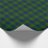 Papier Cadeau Lauder tartan bleu vert plaid (Coin)