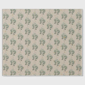 Papier Cadeau Laurier de Noël rustique vintage (Plat)