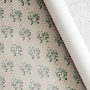 Papier Cadeau Laurier de Noël rustique vintage