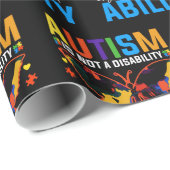 Papier Cadeau L'Autisme N'Est Pas Un Handicap, C'Est Un Différen (Coin rond)