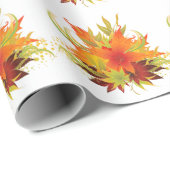 Papier Cadeau L'automne part Thanksgiving (Coin rond)