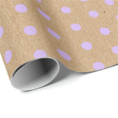 Papier Cadeau Lavage Violette Violet Points Faux Kraft Rustique (Coin rond)