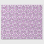 Papier Cadeau Lavande blanche XL Quatrefoil marocain #7DS (Plat)