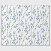 Papier Cadeau Lavande d'aquarelle et Motif d'eucalyptus (Plat)