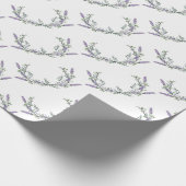 Papier Cadeau Lavande Eucalyptus violet vert fleuri botanique (Coin)
