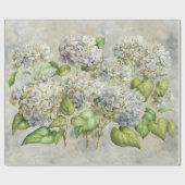 Papier Cadeau Lavande florale d'hortensia sur le cru gris (Plat)