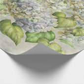 Papier Cadeau Lavande florale d'hortensia sur le cru gris (Coin)