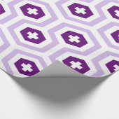 Papier Cadeau Lavande géométrique violet Hexagon et Motif croisé (Coin)