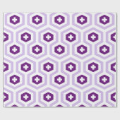 Papier Cadeau Lavande géométrique violet Hexagon et Motif croisé (Plat)