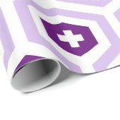 Papier Cadeau Lavande géométrique violet Hexagon et Motif croisé (Coin rond)