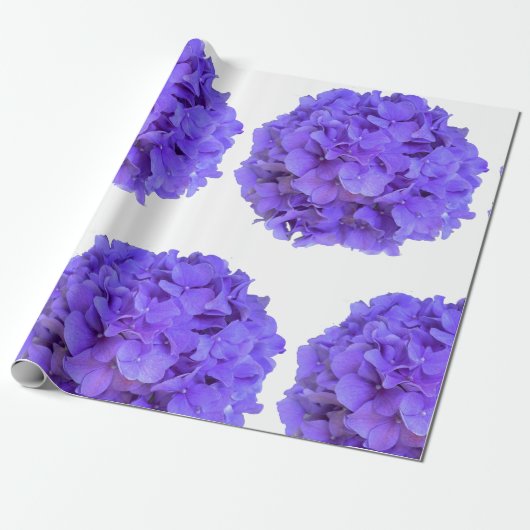 Papier Cadeau Lavande lilas violet Hydrangeas violet Fleurs (Déroulé)
