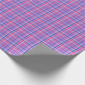 Papier Cadeau Lavande, magenta, et plaid bleu (Coin)