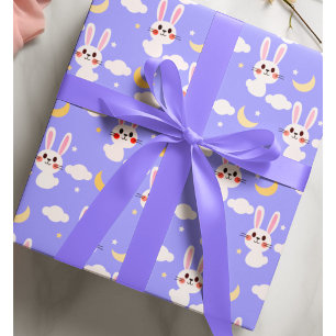 Papier Cadeau Lavande mignonne lapin de Pâques L'année du lapin