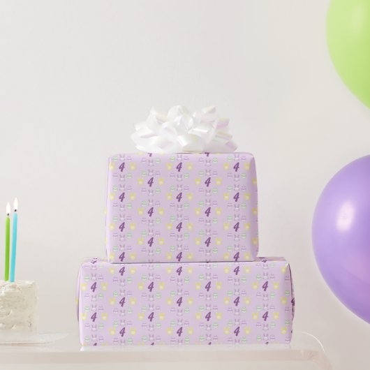 Papier Cadeau Lavande Pâques 4e anniversaire (Cadeaux de fête)