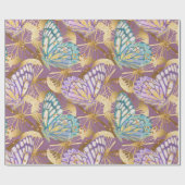 Papier Cadeau Lavande Teal pourpre et enveloppe de cadeau de (Plat)