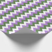 Papier Cadeau Lavande, vert et blanc Chevron Zigzag (Coin)