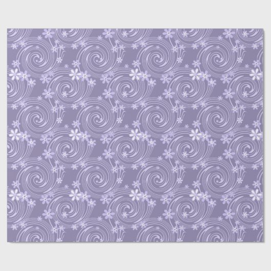 Papier Cadeau Lavandre violette tourbillon couleur fleurs flore (Plat)