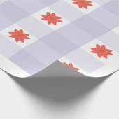 Papier Cadeau Lavender Gingham Floral Pattern Wrapping Paper (Coin)