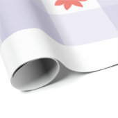 Papier Cadeau Lavender Gingham Floral Pattern Wrapping Paper (Coin rond)
