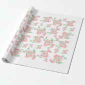 Papier Cadeau Lavender Gingham Floral Pattern Wrapping Paper (Déroulé)