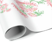 Papier Cadeau Lavender Gingham Floral Pattern Wrapping Paper (Coin rond)