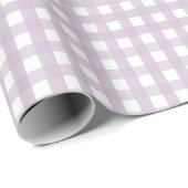 Papier Cadeau Lavender Gingham Wrapping Paper (Coin rond)