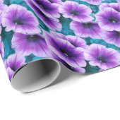 Papier Cadeau Lavender Petunia Flowers (Coin rond)