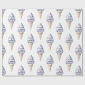 Papier Cadeau Lavender Purple Ice Cream Cones Anniversaire (Plat)