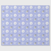 Papier Cadeau Lavender Starfish Sand Dollar Tropical Christmas (Plat)