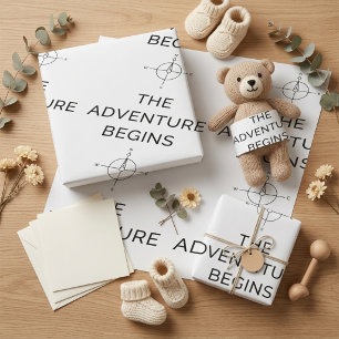 Papier Cadeau L'aventure commence Annonce de nouveau bébé mignon