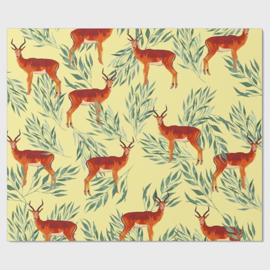 Papier Cadeau L'aventure d'automne des cerfs (Plat)