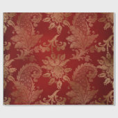 Papier Cadeau Laver le Damas rouge et or (Plat)