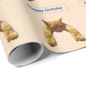 Papier Cadeau Lazy Cant Be Bothered Fluffy Ginger Chat, Annivers (Coin rond)