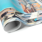 Papier Cadeau ldp VENICE - gondolas - rialto - (Coin rond)