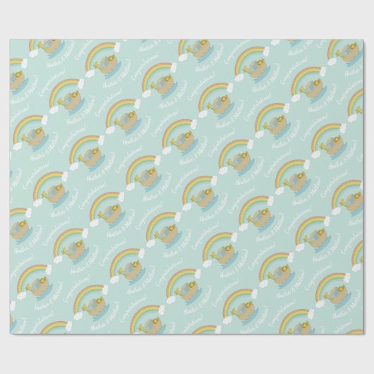 Papier Cadeau Le Baby shower Ark Boho de Noah (Plat)